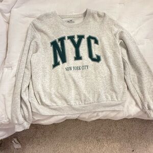 Hollister Gray NYC Crew Neck Sweater
